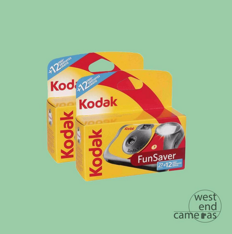 Kodak Funsaver 27+12 Exposures Single Use Camera 2 Cameras only