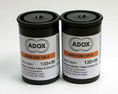 2 X Adox CHS 100 II Black and White 35mm 36exp  FREE POST