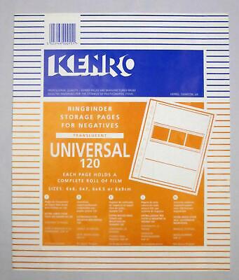 Kenro Negative File Storage Pages 120 Roll Film Translucent Page Pack of 25