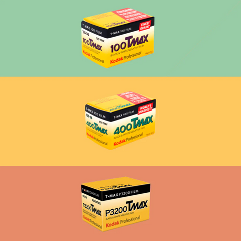 Kodak T-Max Trial Pack 100, 400, P3200 (Expired 03/2022) 35mm 36exp
