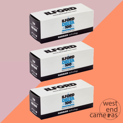 Ilford Delta 100 120 Black and White Film - 3 Pack - Free Post