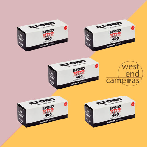 Ilford XP2 Super 400 120 C41 Black and White Film - 5 Pack - Free Post